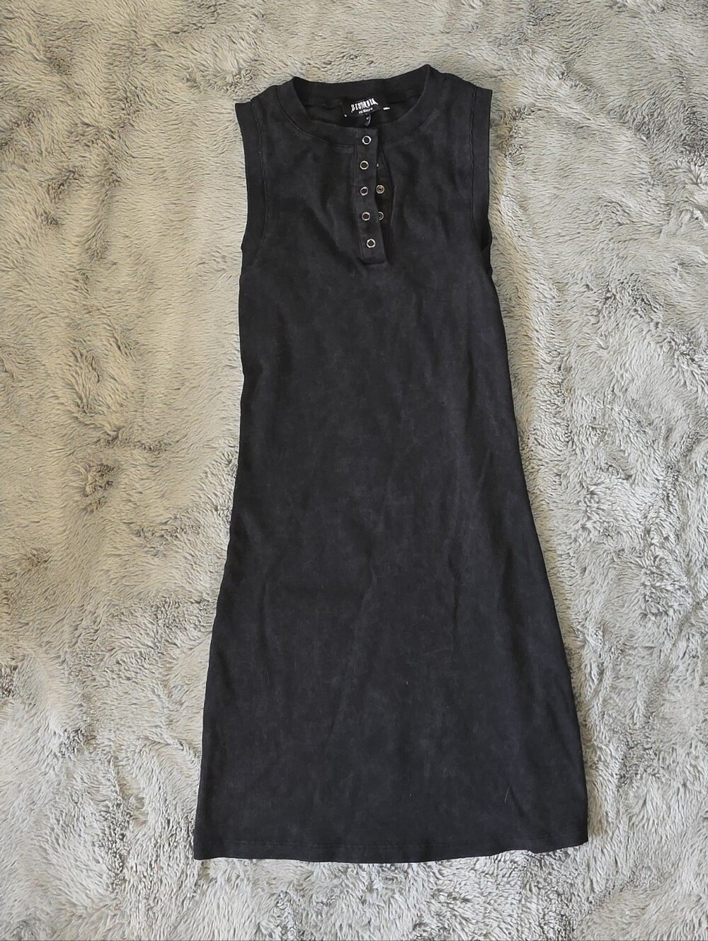Disturbia Acid Washed Ribbed Minidress